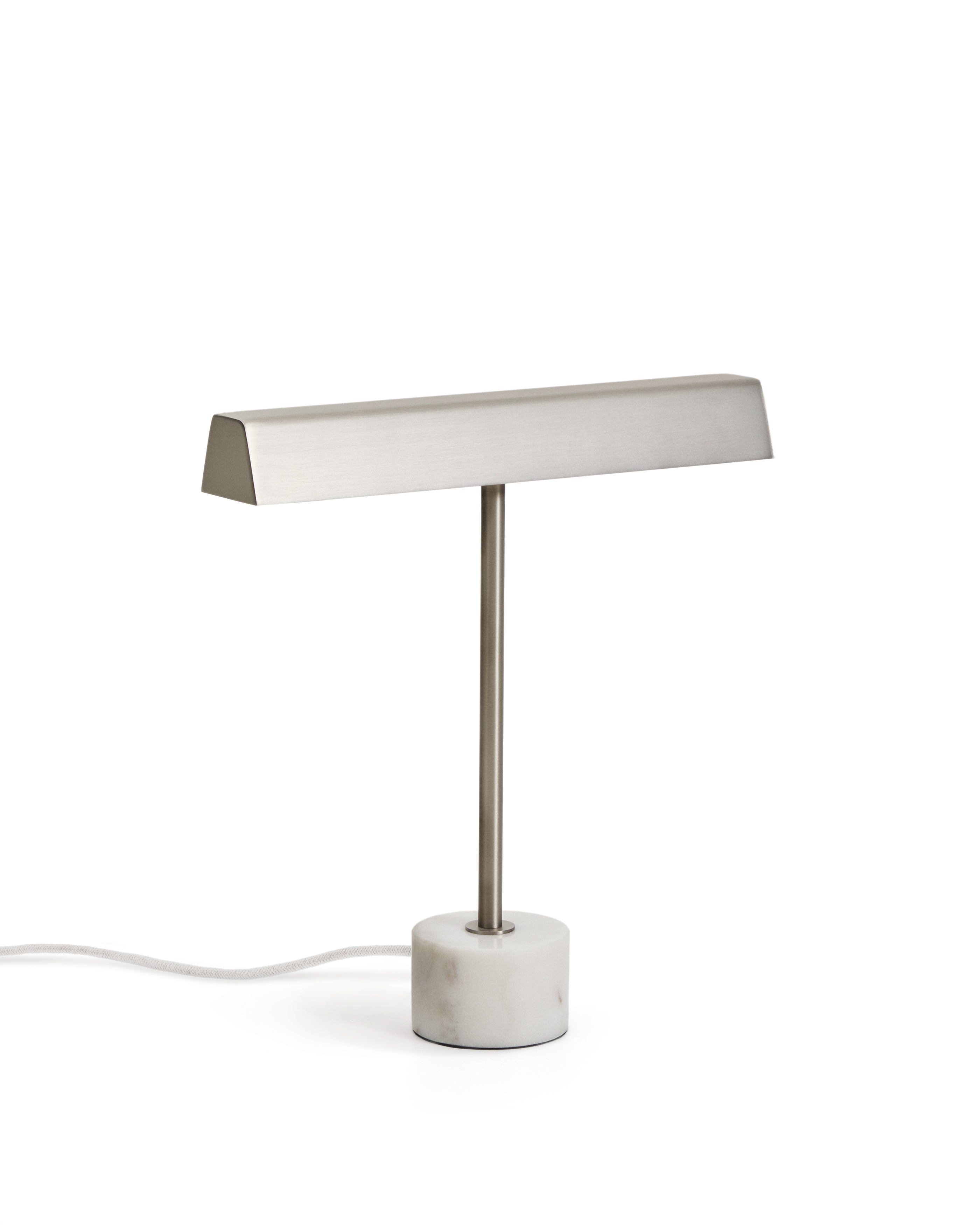 Kave Home Lynor Bordlampe Børstet Metal Hvid Marmor