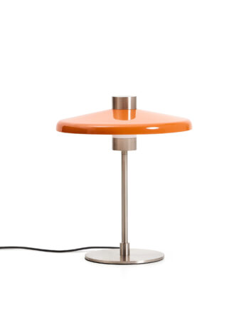 Kave Home Nuvira Bordlampe Orange Lysegrå Børstet Metal