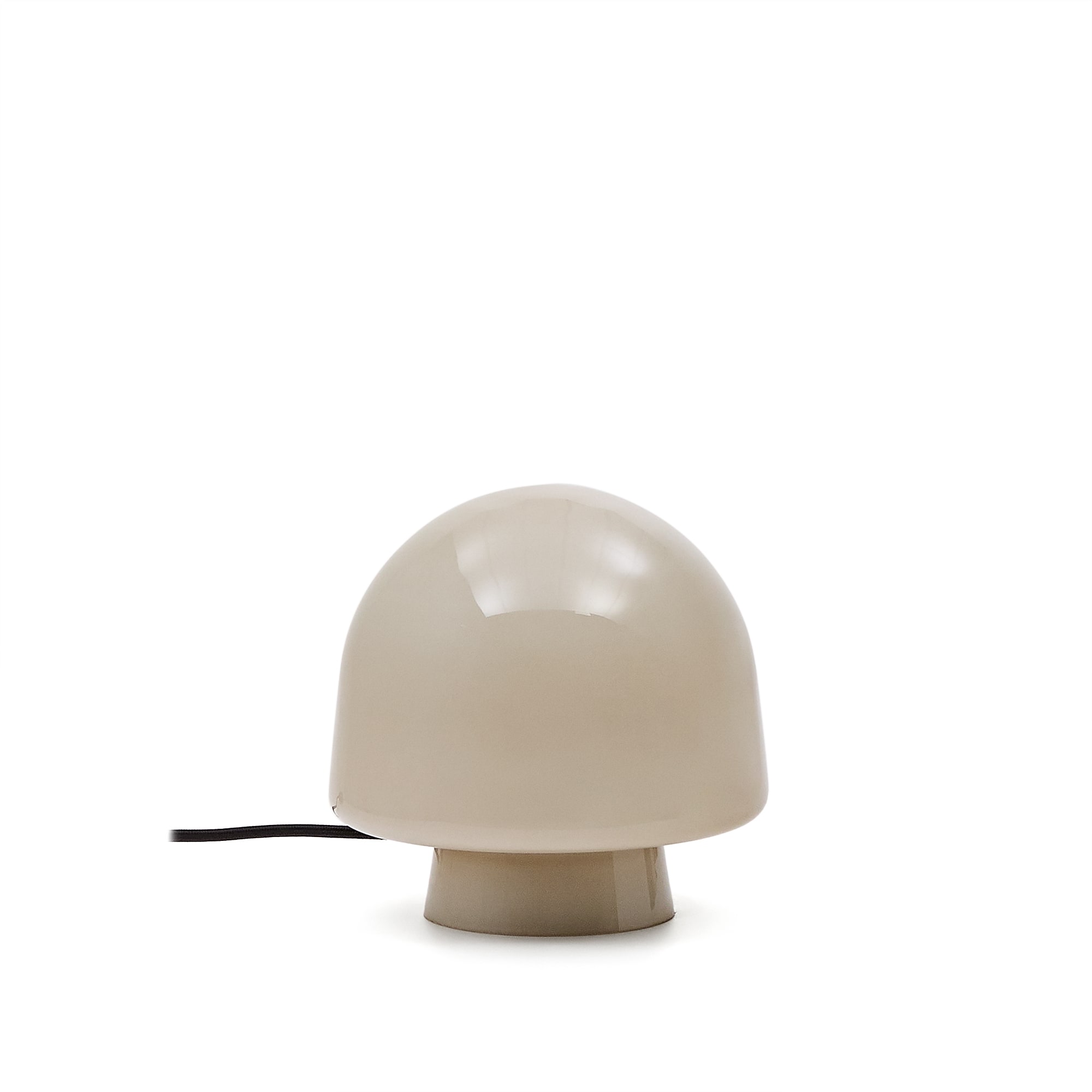 Kave Home Reig Bordlampe Rund Grå Glas ø20