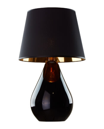 Lacrima Bordlampe Guld Sort Stof Sort Glas
