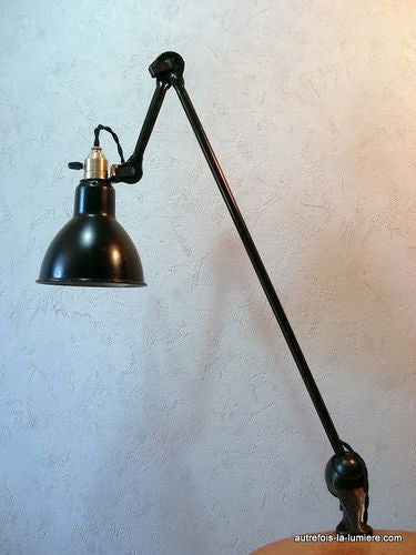 Lampe Gras 201 Round Arkitektlampe Sort Hvid Glas