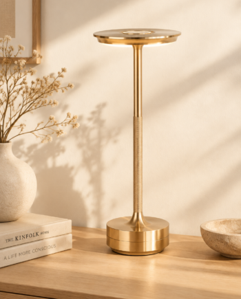 Led Bordlampe Ava  Guld  Timers Batteri