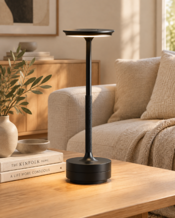 Led Bordlampe Ava  Sort  Timers Batteri