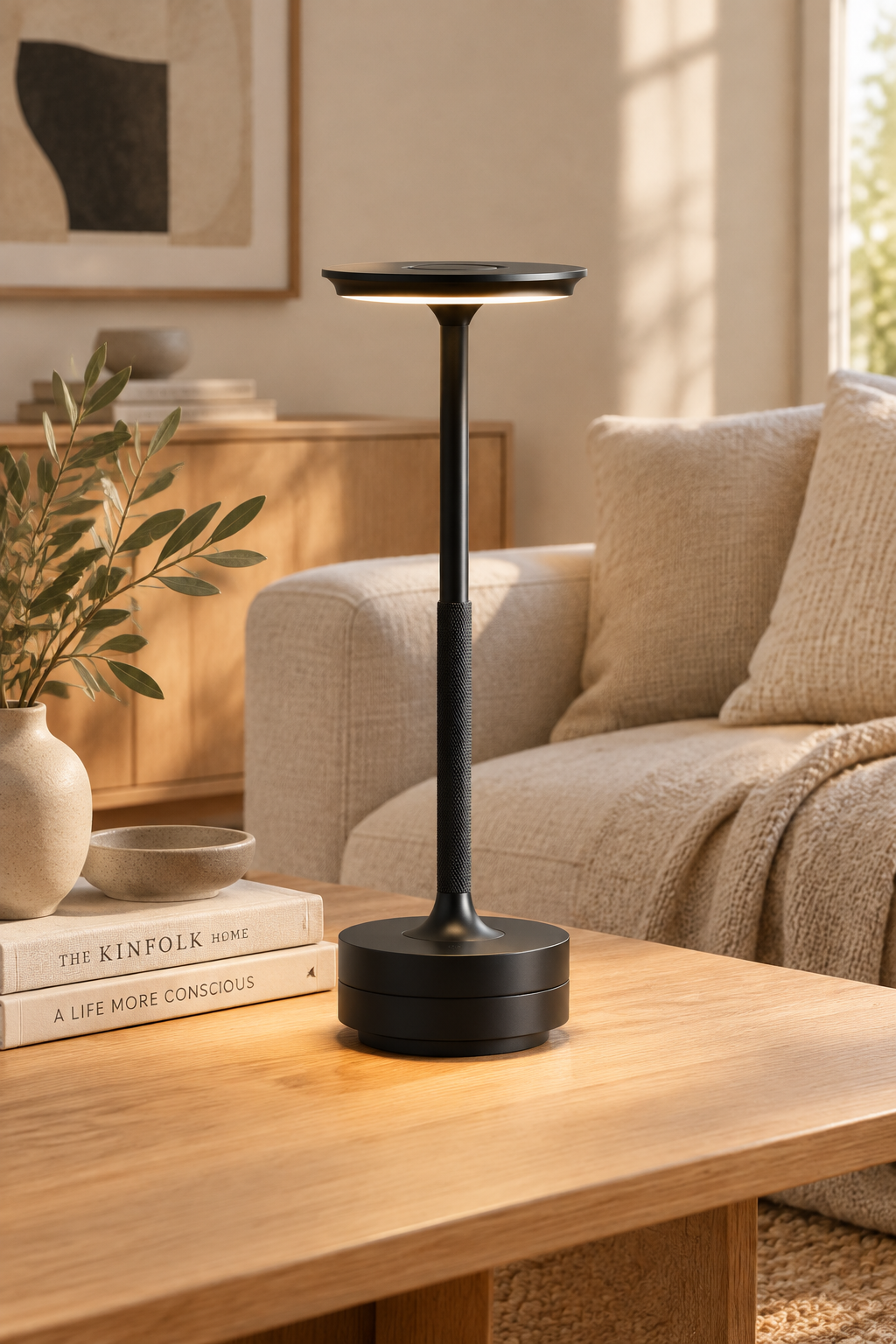 Led Bordlampe Ava Sort Timers Batteri