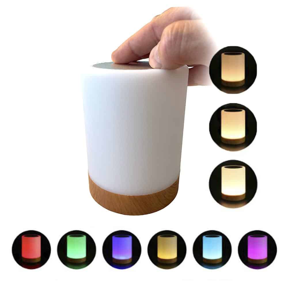 Led Dæmpbar Bordlampe Touch Rgb Farveskift