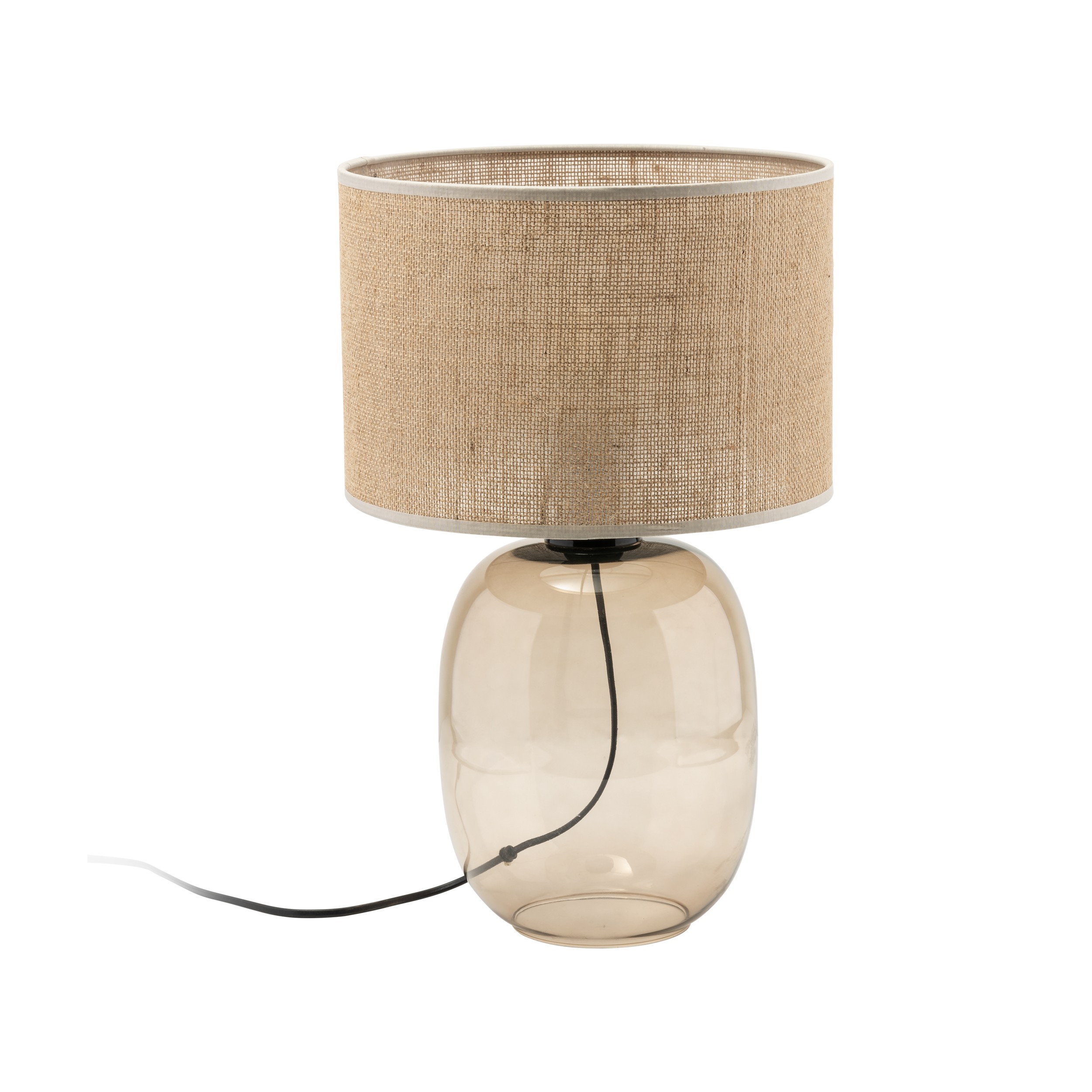 Melody Bordlampe Natur Jute Topas Glas