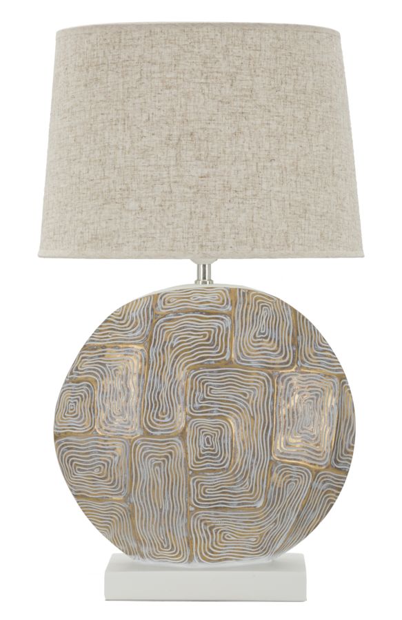 Moderne Bordlampe Polyresin Jern And Stof 38x64
