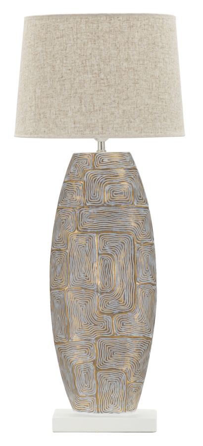 Moderne Bordlampe Polyresin Jern Stof 38x90