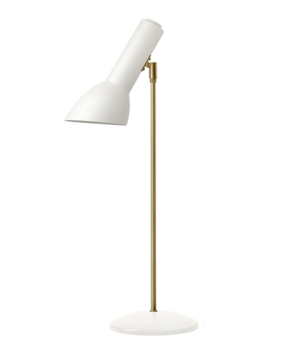 Oblique Bordlampe Messing Hvid Mat