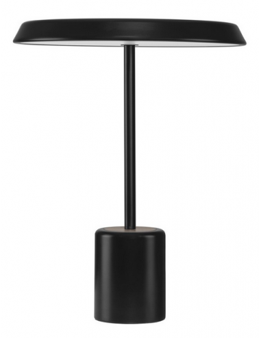 Ophelia Bordlampe Aluminium H50 17w Led Mat Sort Grå Træstruktur