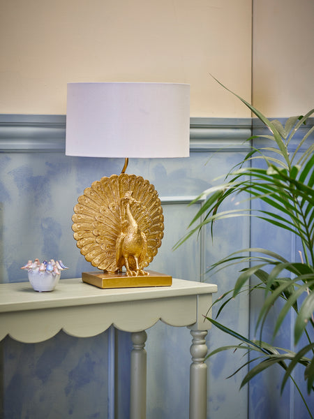Peacock Bordlampe Guld Polyresin