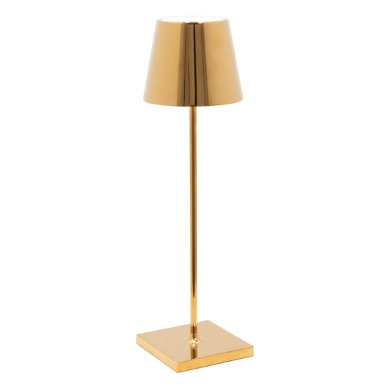 Poldina Batterilampe Bordlampe Blank Guld