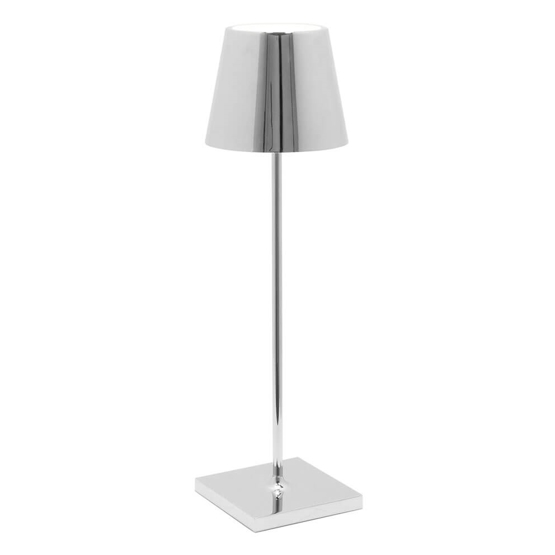 Poldina Batterilampe Bordlampe Blank Krom