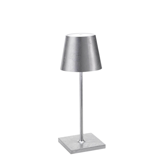 Poldina Mini Batterilampe Bordlampe Antik Sølv
