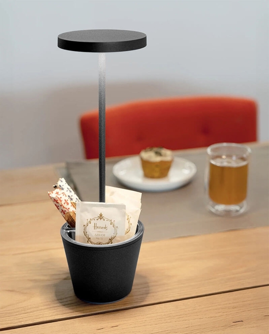Poldina Reverso Batterilampe Bordlampe Mørkegrå