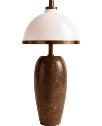 Rebello Decor Eternal Moonlight Genopladelig Bordlampe Brun Marmor Bruneret Messing