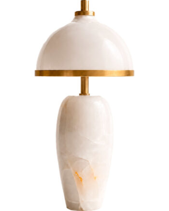 Rebello Decor Eternal Moonlight Genopladelig Bordlampe Hvid Onyx Messing
