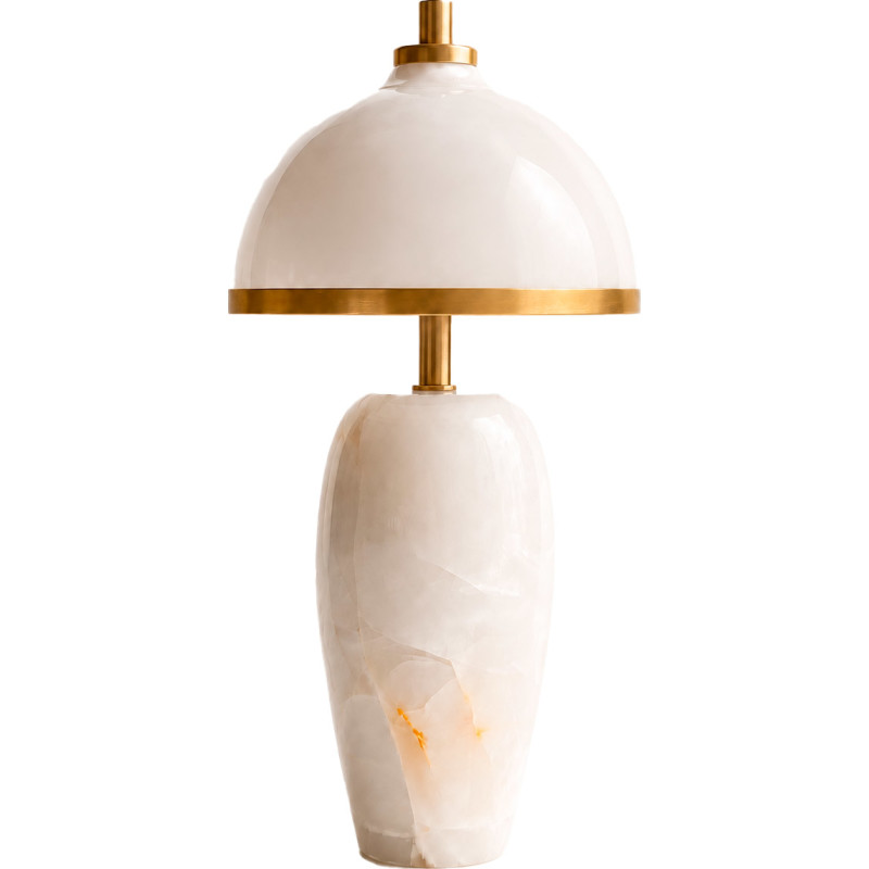 Rebello Decor Eternal Moonlight Genopladelig Bordlampe Hvid Onyx Messing