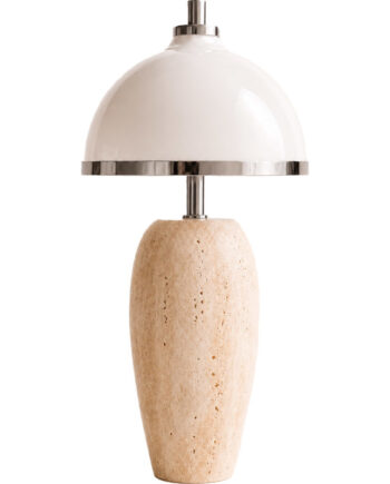Rebello Decor Eternal Moonlight Genopladelig Bordlampe Natursten Krom