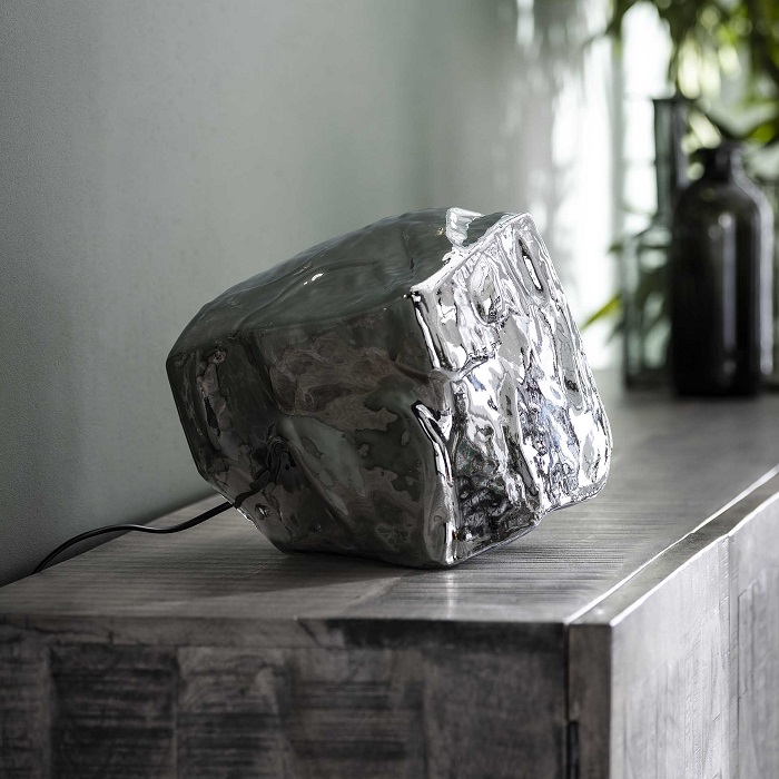 Rock Bordlampe Forkromet Glas Levering Uden Pære