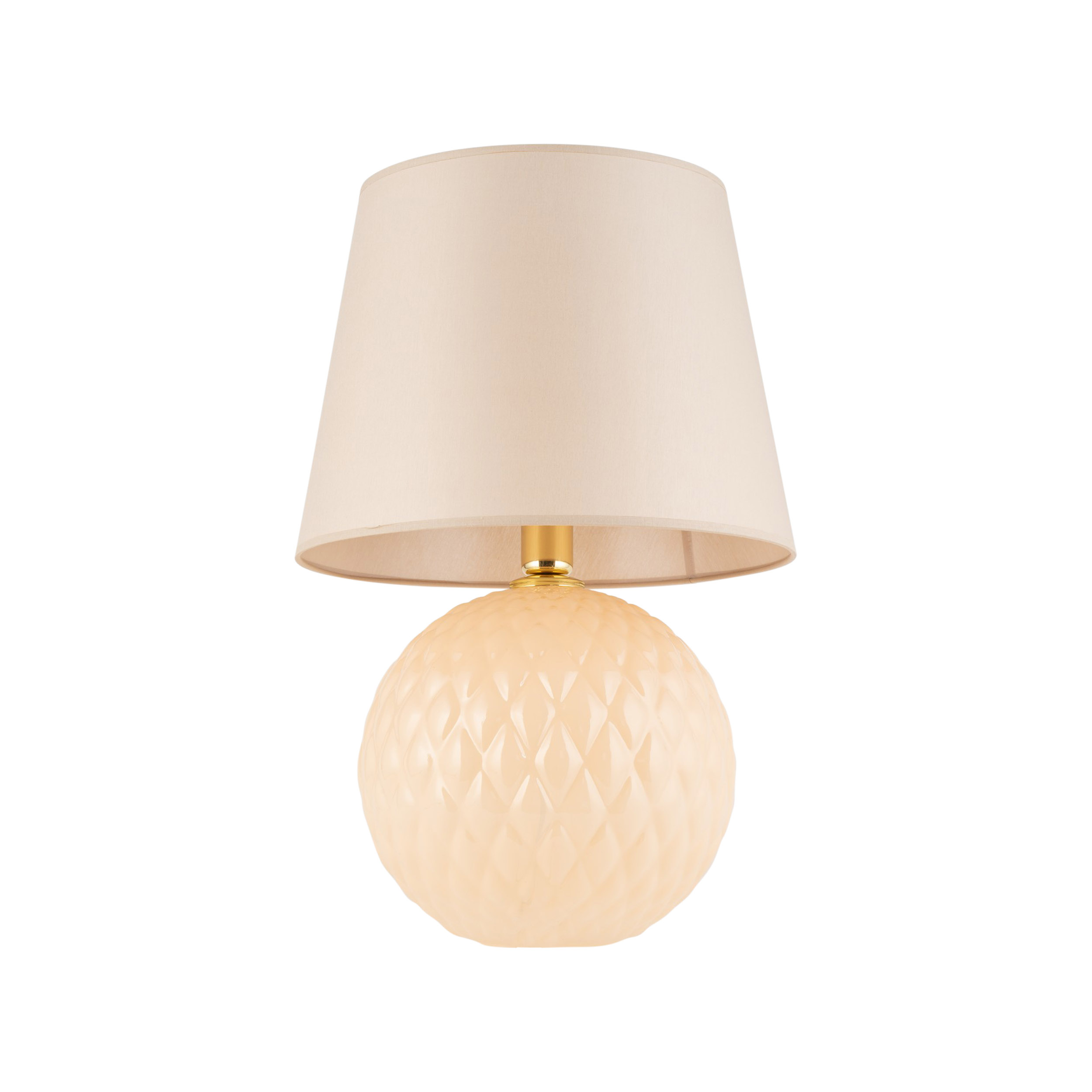 Santana Bordlampe Natur Stof Sort Glas