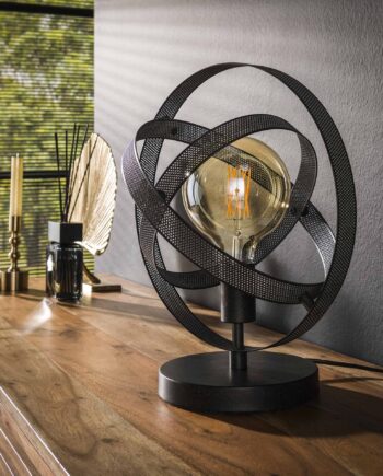 Sanz Bordlampe Hullet Artic Sort Metal Levering Uden Pære