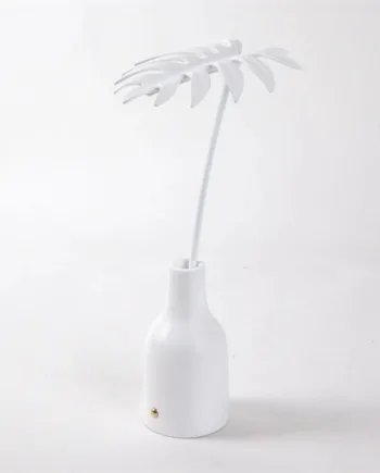 Seletti Leaf Light Stellou Batterilampe Bordlampe Hvid