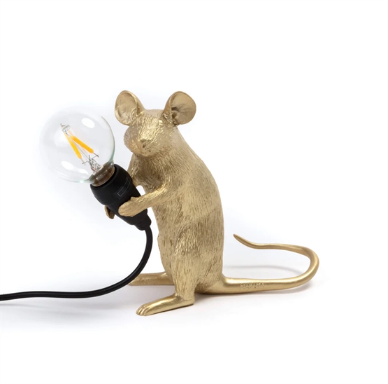 Seletti Mouse Bordlampe Mac Gold Sitting Usb Kabel