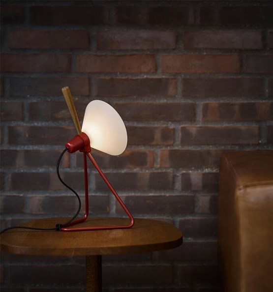 Spot Bordlampe Væglampe Oxide Rød Røget