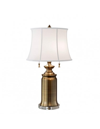 Stateroom Bordlampe Stål Bomuld H72 E27 Brændt Messing Hvid