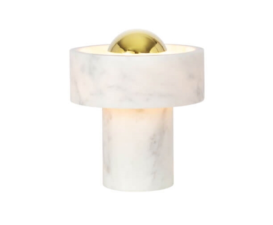 Stone Portable Bordlampe Batterilampe Hvid Guld