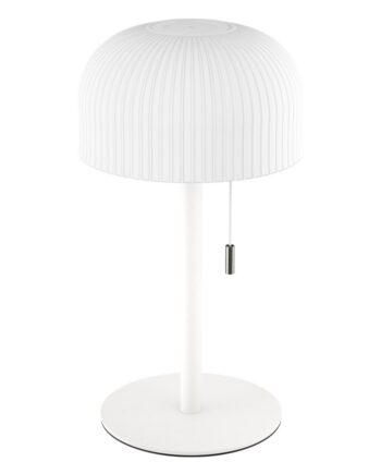 Stripe Bordlampe Rillet Skærm Hvid Fod H27 5cm