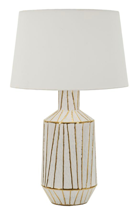 Tangeri Table Lamp Hvid Guld Bordlampe ø45