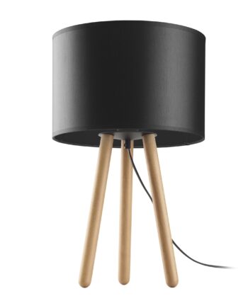 Tokyo Bordlampe Sort Stof Antik Fyrretræ
