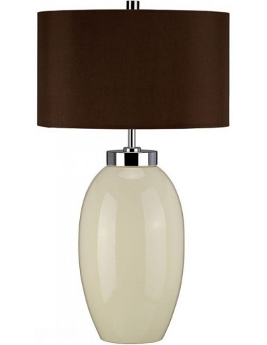 Victor Bordlampe Keramik Faux Silke H58 E27 Creme Brun