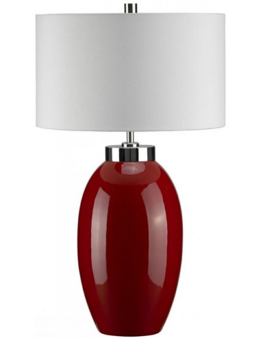 Victor Bordlampe Keramik Faux Silke H58 E27 Rød Creme