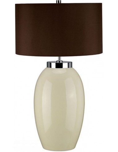 Victor Bordlampe Keramik Faux Silke H70 E27 Creme Brun