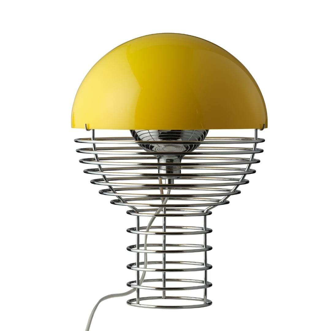 Wire Bordlampe Krom Gul ø30 Verpan