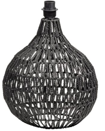 Woood Macy Bordlampe Base Rattan Look Sort 44x31x31